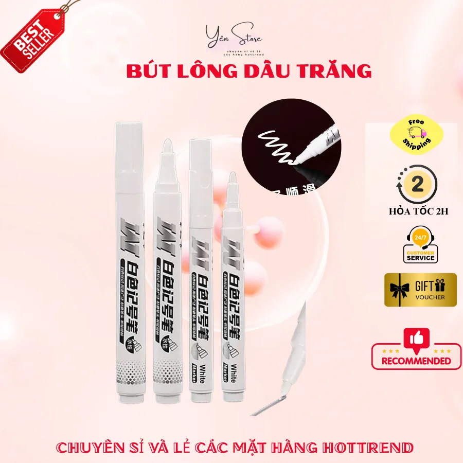 Bút Lông Dầu Trắng Không Trôi Chống Nước, Chuyên Dụng Viết Kính, Bảng Đen, Giày Dép, Đồ Chơi